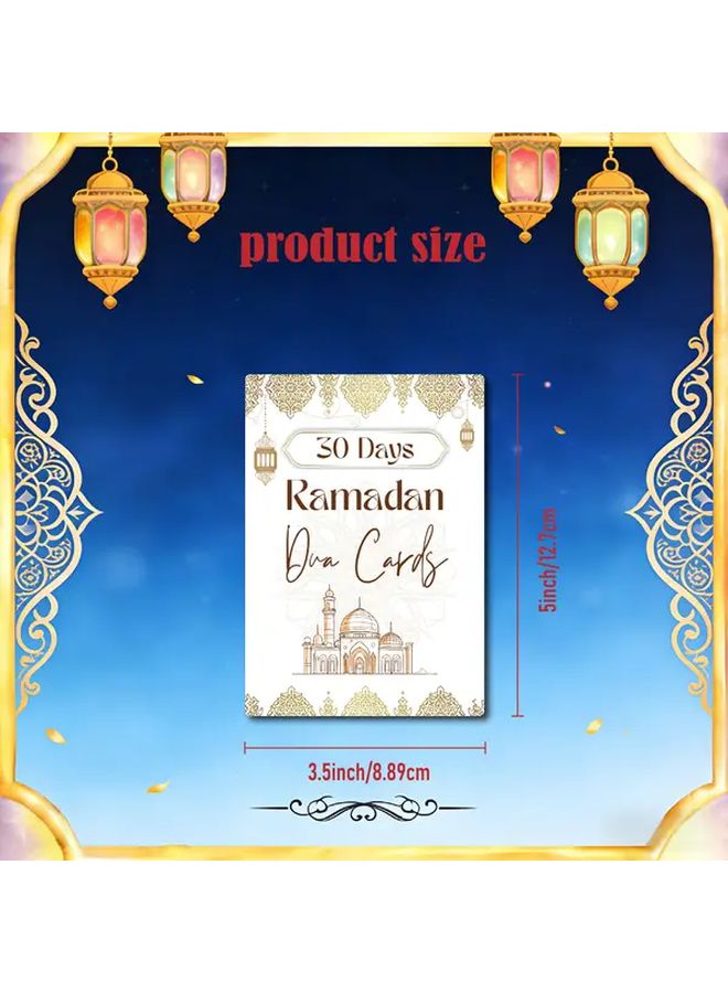 30 Days Ramadan Dua Cards Islamic Daily Prayer Reference Set Eid Mubarak Gift - Image 3